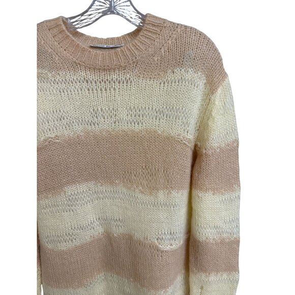 Distressed Knit Beige & Cream Stripe Sweater XXS By Acne Studios - Picture 6 of 9